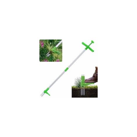 Arracher les mauvaises herbes manuel en acier inoxydable à 3 griffes, outil de jardinage, arrache-pissenlits pour le désherbage du jardin (1/5)