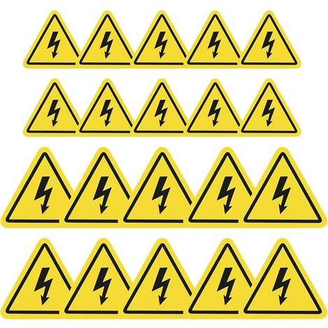 Lntyq Signalétique Electricité Autocollant Panneau Danger Électrique Jaune Danger Électrique 20 Pièces Panneau PVC 5cm10cm Sticker Adhésif Electricité Danger Triangulaire pour Avertissement de Haute T (1/3)