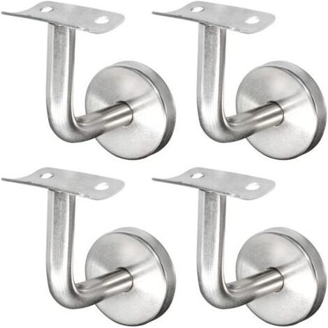 Support de main courante en inox 304 – Lot de 4 supports muraux pour rampe bois – Résistant à la corrosion – Installation facile (1/4)