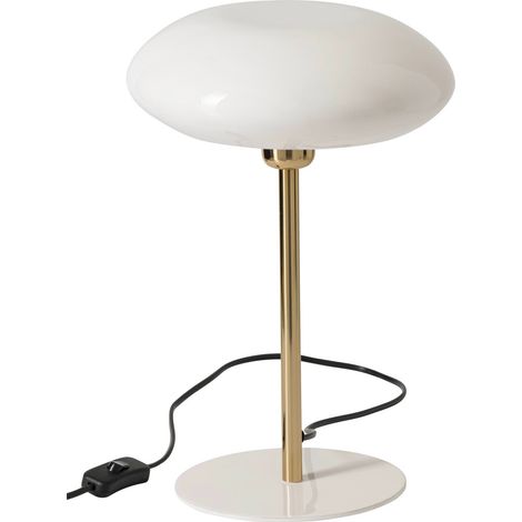 Lampe de table blanc doré en métal chic - blanc et doré (1/4)