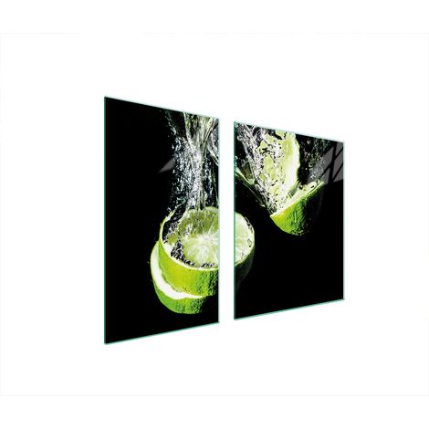 ASSIETTE EN VERRE et PLANCHE À DÉCOUPER 100x52 LIME (1/5)