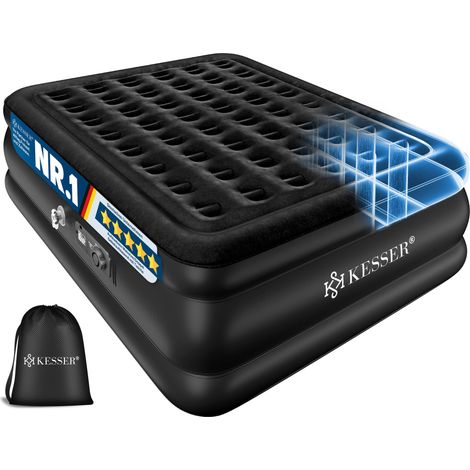 KESSER® Matelas gonflable avec pompe électrique intégrée - Noir, Doppel (1/5)