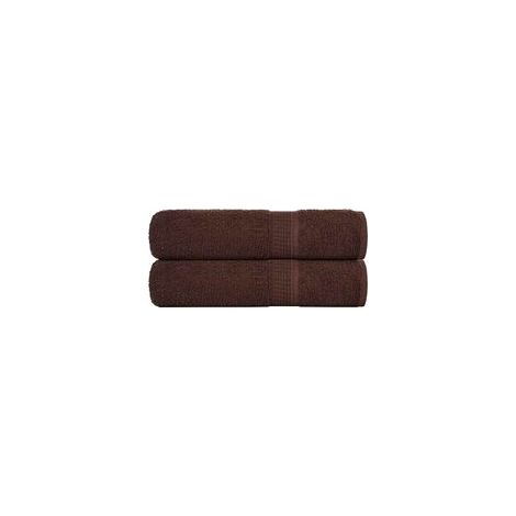 Toallas de ducha FROGN, juego de 2, marrones, 70 x 140 cm, 360 g/m² - Crezuo (1/4)