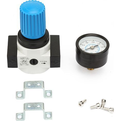 Manomètre et régulateur de pression d'air 16 bar G1/4" pour compresseur - Valve de sécurité mini (1/5)