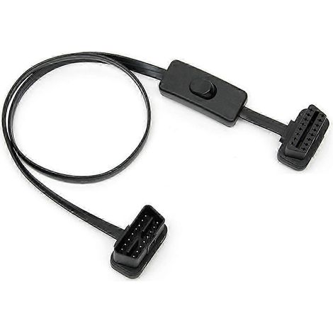 Câble de diagnostic OBD2 60 cm coudé mâle vers femelle avec alimentation (1/5)