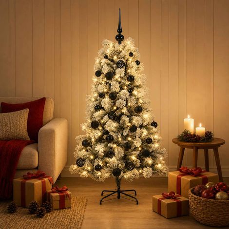 vidaXL Árbol de Navidad artificial de ramas plegables con bolas 150 cm (1/5)