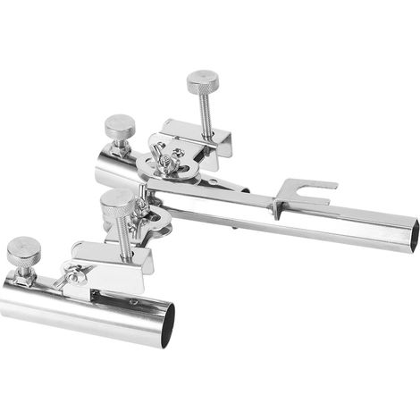Support de canne à pêche double en acier inoxydable anti-rotation, outil de fixation avec réglage fin sans crans (1/5)