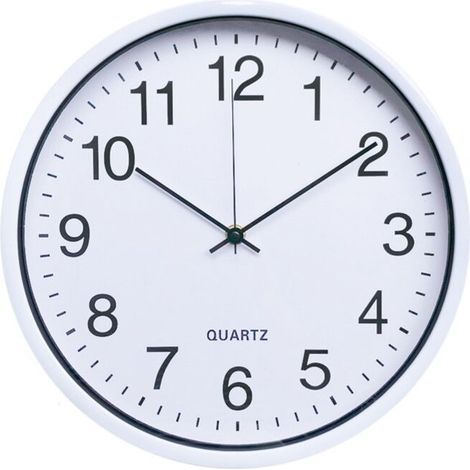 Horloge murale radio pilotée à quartz silencieuse blanche Ø 31cm avec trotteuse Changement d'heure automatique