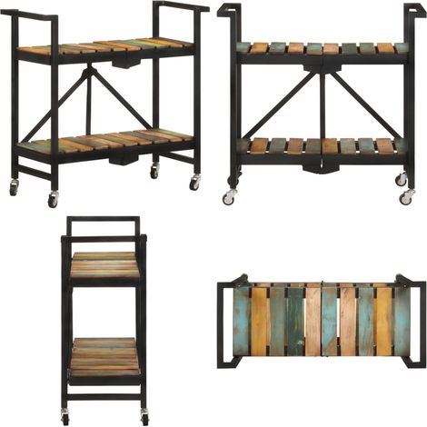 Küchenwagen 87x36x81 cm Altholz Massiv - Holzschrank - Küchenwagen - Retro Möbel - Vintage Stil - Holzküche - Home & Living (1/5)