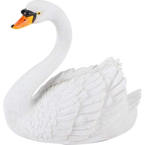 Decorazione a forma di cigno in resina bianca – simulazione galleggiante – paesaggio da giardino e cortile