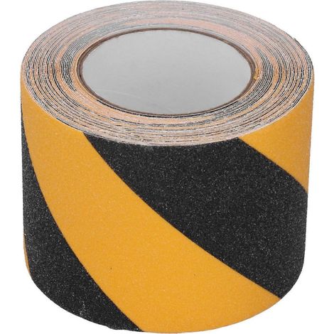 Bande adhésive de marquage de sécurité jaune et noire, antidérapante, pour sols, murs et tuyaux