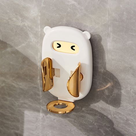 Support Murale Pour Brosse À Dents - Adhésif Sans Trace - Pour Brosse Électrique Et Manuelle - Blanc - 1 Pièce (1/5)