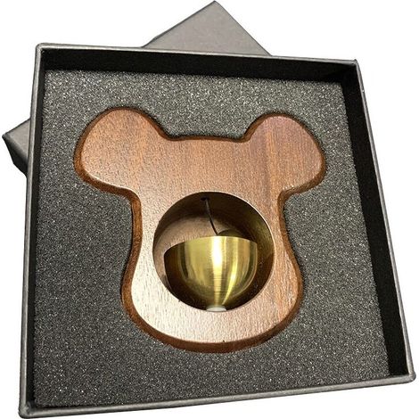 Sonnette de Porte à Ventouse, Carillon Éolien Japonais en Cuivre, Clochette Décorative Petit Ours pour Intérieur et Extérieur (1/4)