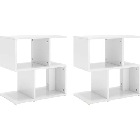 Maison Exclusive - Nachttische 2 Stk. Hochglanz-Weiß 50x30x51,5 c (1/5)