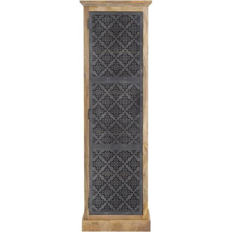 Made In Meubles – Colonne en bois de manguier – Dimensions 180 x 56 x 39 cm – Design unique avec motifs – Pour ambiance tamisée intérieure
