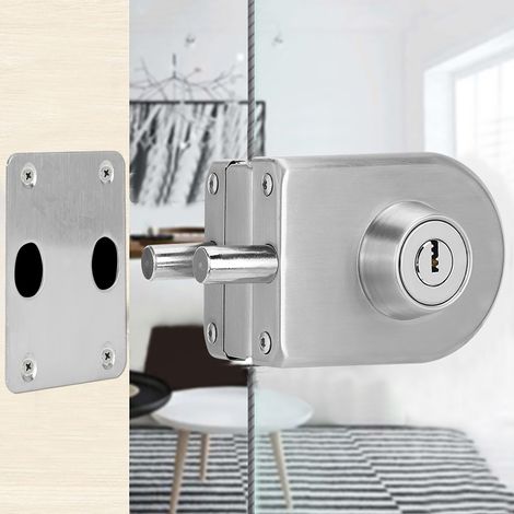 Serrure de sécurité en acier inoxydable pour porte vitrée – Verrou semi-circulaire pour bureau et maison (1/5)