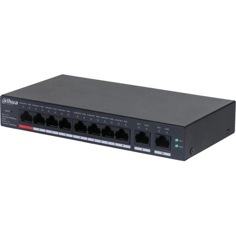 Switch administrable Dahua CS4010-8GT-110 : 8 ports 1 GbE, 2 liaisons montantes 1 GbE, PoE 110 W (1/4)