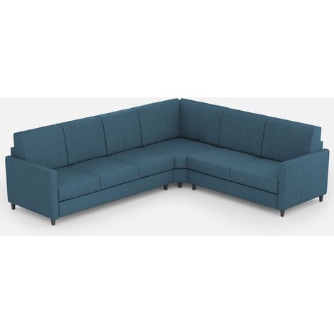 Canapé d'angle moderne italien tissu bleu Korane - 5 tailles 281x241 cm-Taille 281x241 cm (1/5)