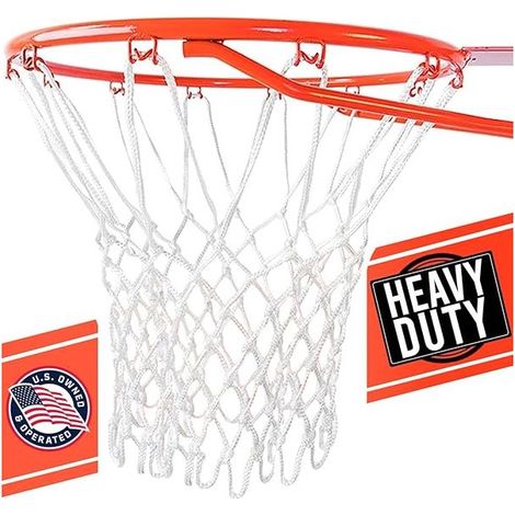 Basketballnetz – 12 Haken – Wetterfest – Verwicklungsfrei – Für Standard-Basketballkörbe (45,7 cm) – 1 Stück (1/5)