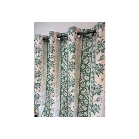 Rideau imprimé céladon ambiance jardin - 140x250cm - Céladon (1/2)