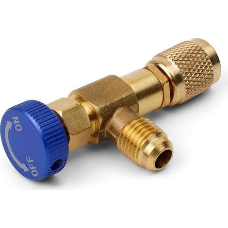 1 Adaptateur de Valve 5/16"-1/4", Laiton, Soupape de Sécurité Climatisation, Contrôle Débit, Jaune (1/5)