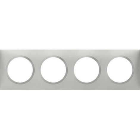 LEGRAND LEG600854 4P PLAQUE DOOXIE CARRÉE 4 POSTES FINITION EFFET ALUMINIUM (1/5)