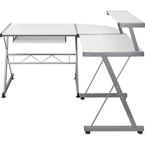 Maison Exclusive - Eck-Computertisch Weiß 132x112x99 cm Holzwerks