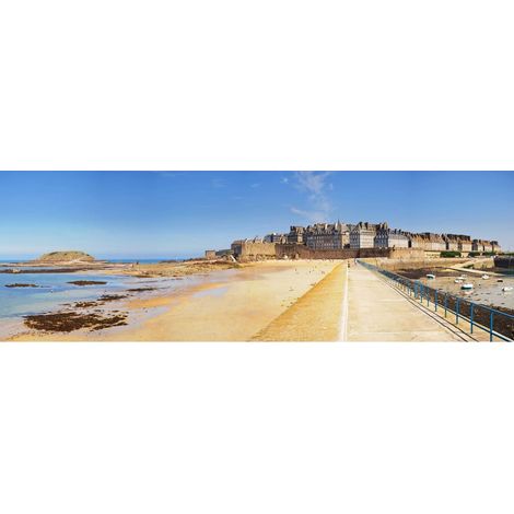 Tableau sur toile Saint-Malo 30x97 cm - Impression sur Toile Murale Décorative - Image imprimée en HD sur Toile - Toile sur Châssis en Bois FSC - Fabriqué en France (1/4)