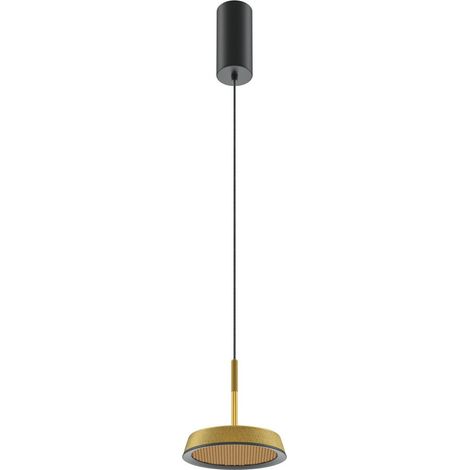 Maytoni El Plafonnier suspendu moderne noir 3000 K 700 lm abat-jour doré