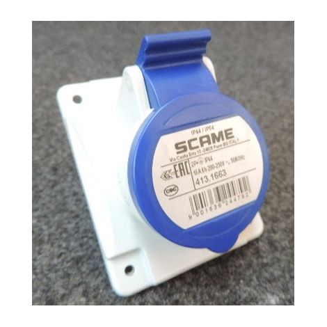 Connecteur industriel Scame Femelle, 2P + E, 16A, 110 V, Montage panneau ( Prix pour 1 ) (1/2)