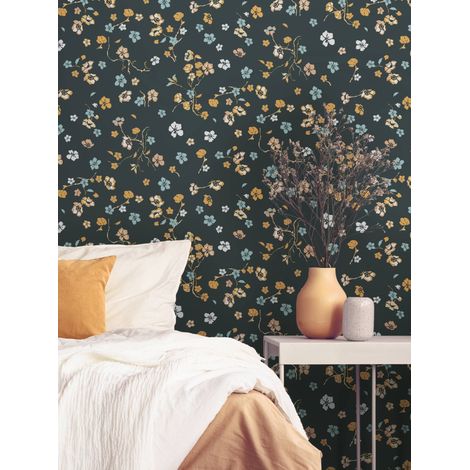 A.S. Creation  House of Turnowsky  389071  Vliestapete  Blumenoptik  10.05 x 0.53 m  Schwarz  Wohnzimmer  Schlafzimmer  Flur  Küche  Esszimmer  Badezimmer  Arbeitszimmer  Büro  Diele (1/5)
