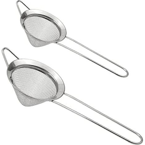 2 Pièces Passoire à Cocktail fine en acier inoxydable 2 Tailles Tamis à Cocktail Conique Fine passoire à Cocktail Tamis à Mailles Fines avec tamis à mailles conique Silver pour égoutter Nouille (1/5)