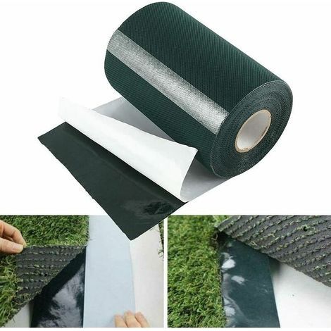 10 m x 15 cm ruban de pelouse auto-adhésif ruban de tapis ruban de couture de gazon artificiel ruban adhésif de tapis de pelouse ruban de fixation vert ruban de couture de pelouse (1/5)