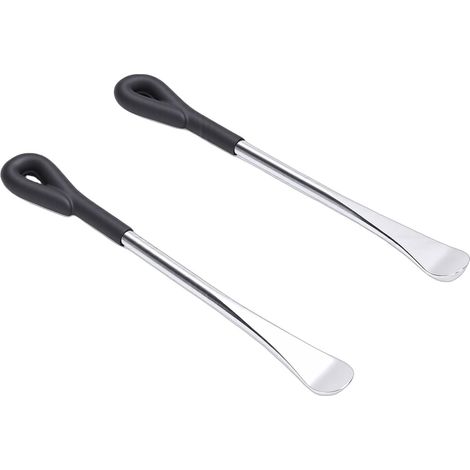 2-Piece Heavy-Duty Tire Changing Spoon Set, 10-Inch Chrome-Plated Carbon Steel Lever Bars with Molded Handle for Motorcycle and Bicycle Tire Repair (1/5)