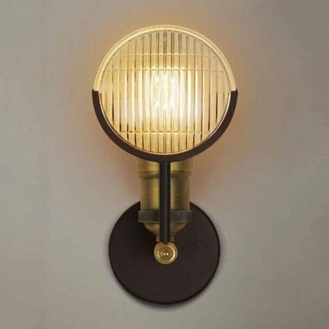Industrial Retro Wall Light, Vintage Spotlight, Wrought Iron Wall Sconce for Living Room, Hallway, Workshop, Restaurant, Attic, Garage (1/5)