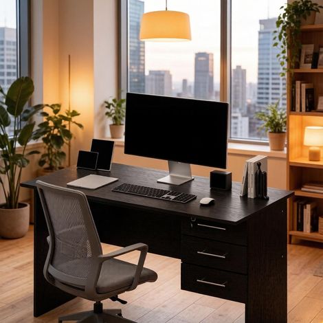 Bureau, en bois, table de jeux, surface de travail pratique, rangement fonctionnel, format pratique, style moderne et facile à associer