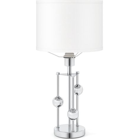 Nachttischlampe mit Leinenschirm und E27-Fassung