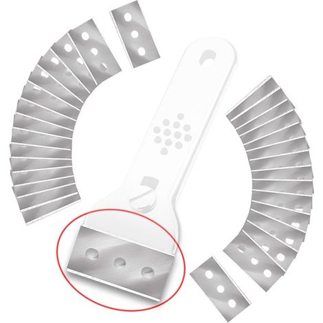 Paquete de 30 cuchillas de repuesto para raspadores de vitrocerámica，raspador de vitrocerámica，vitrocerámica de acero inoxidable，42 x 22 mm (1/5)