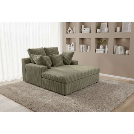 Lounge Chaiselongue AROSA Liege in Stoff Tilia Olivgrün