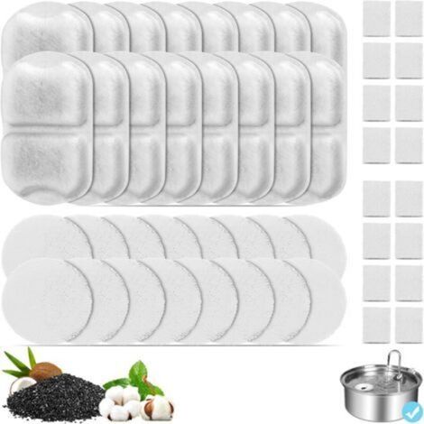 16-Pack Replacement Fountain Filters for 7L/1.8G Stainless Steel Dog Water Dispenser, Cat Fountain Filters, Triple Filtration Water Filter, Replacement Filters (1/5)