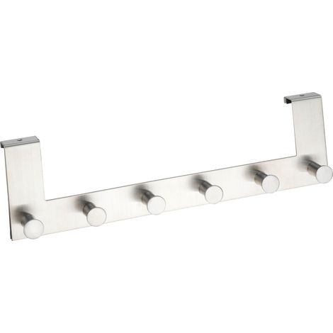 WENKO Türgarderobe Edelstahl Celano, 2er Set, je 6 Haken, für Türfalzstärken bis"-"15185145