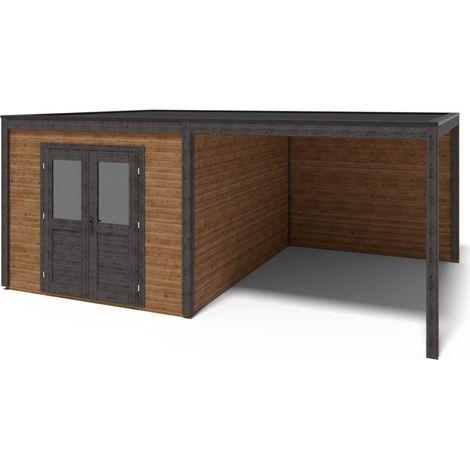 Casetta da giardino in legno Sora 6.06x4.09 m - 23.41 m2 - 28 mm - impregnata - 000482 (1/5)