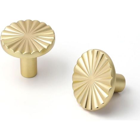 pièce Boutons de Tiroir, Boutons de Meubles en Or, Boutons Armoire Ronds, Boutons de Tiroir en Laiton Doré, Poignees de Porte de Cuisine (Gold)