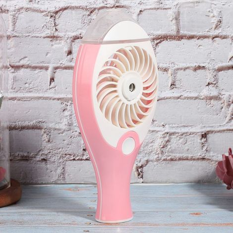 Vaporisateur Ventilateur Portable - Cadeau Enfant Élégant pour Été, Brumisateur Rafraîchissant Rose (1/5)
