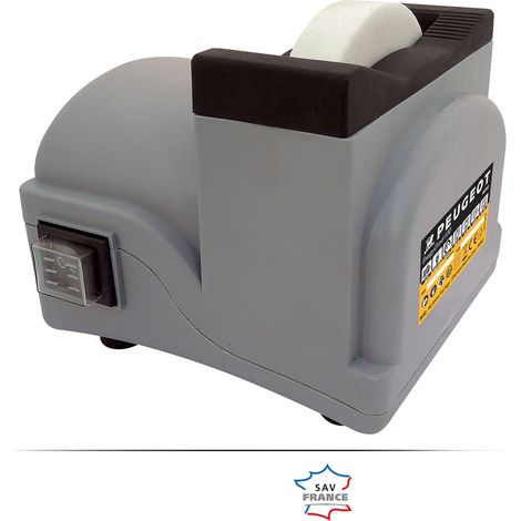 Peugeot – Aiguiseuse à eau 100 mm – Meule corindon blanche Gr100 – Puissance 53W – Vitesse 250 tr/min pour affûtage précis