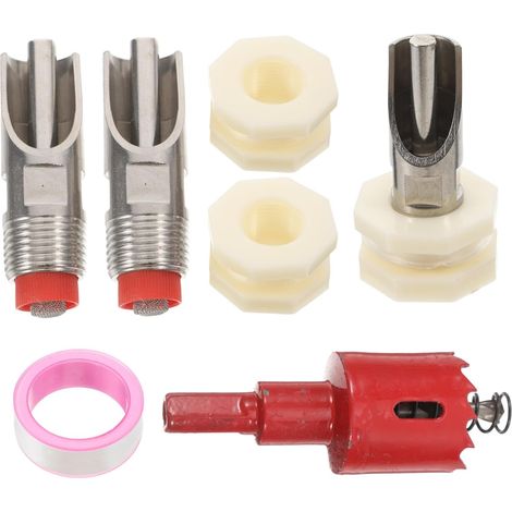 Tétines D'abreuvoir pour Cochons 1/2 Pouces Acier Inoxydable 3 Pièces  Perçeur et Ruban Inclus, Usage Automatique en Baril, Adapté aux Chèvres Bétail (1/5)