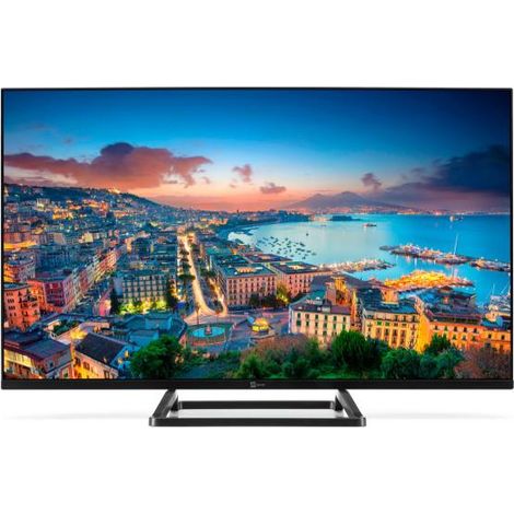 Tele System Smart TV 32" TS32FL SMG14 Android TV, DVB-T2/S2, Google Cast/Chromecast, Google Assistant, tivùsat HD, HbbTV, TV Pause, Telecomando Vocale, 12V/220V para Casa, Camper, Barca