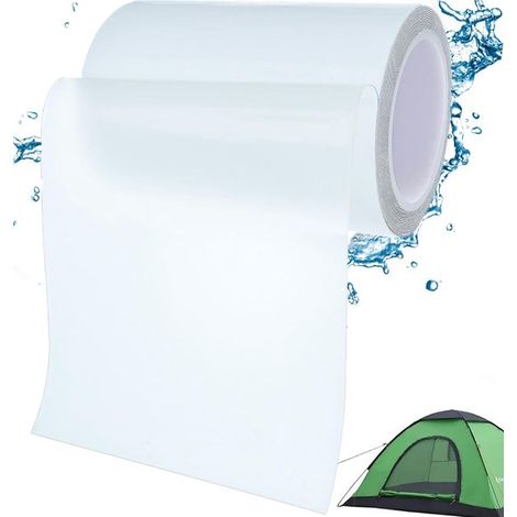 Ruban de réparation étanche 10 cm x 2 m en TPU, patch autocollant transparent anti-fuite pour tente, auvent, bâche, housse de bateau et équipements extérieurs (1/5)