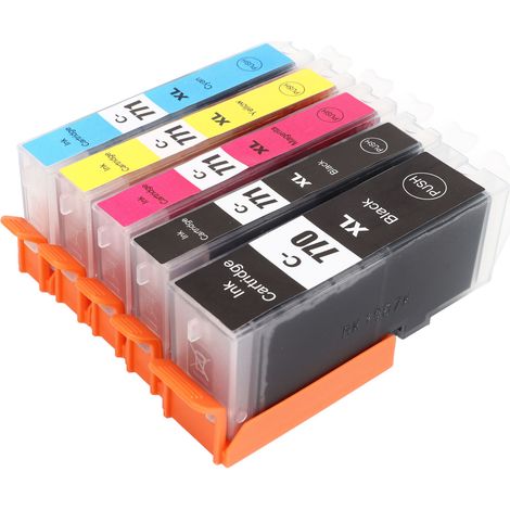 Set aus schwarzer und farbiger Tintenpatrone für die Drucker PIXMA MG5770, MG6870, MG7770, TS5070, TS6070 und TS8070 (schwarz und farbig). (1/5)