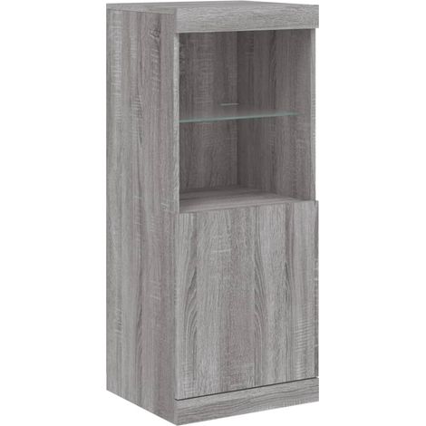 Credenza cassettiera mobile contenitore organizer cucina soggiorno soggiorno con luci LED sonoma 41 x 37 x 100 cm grigio 020030074